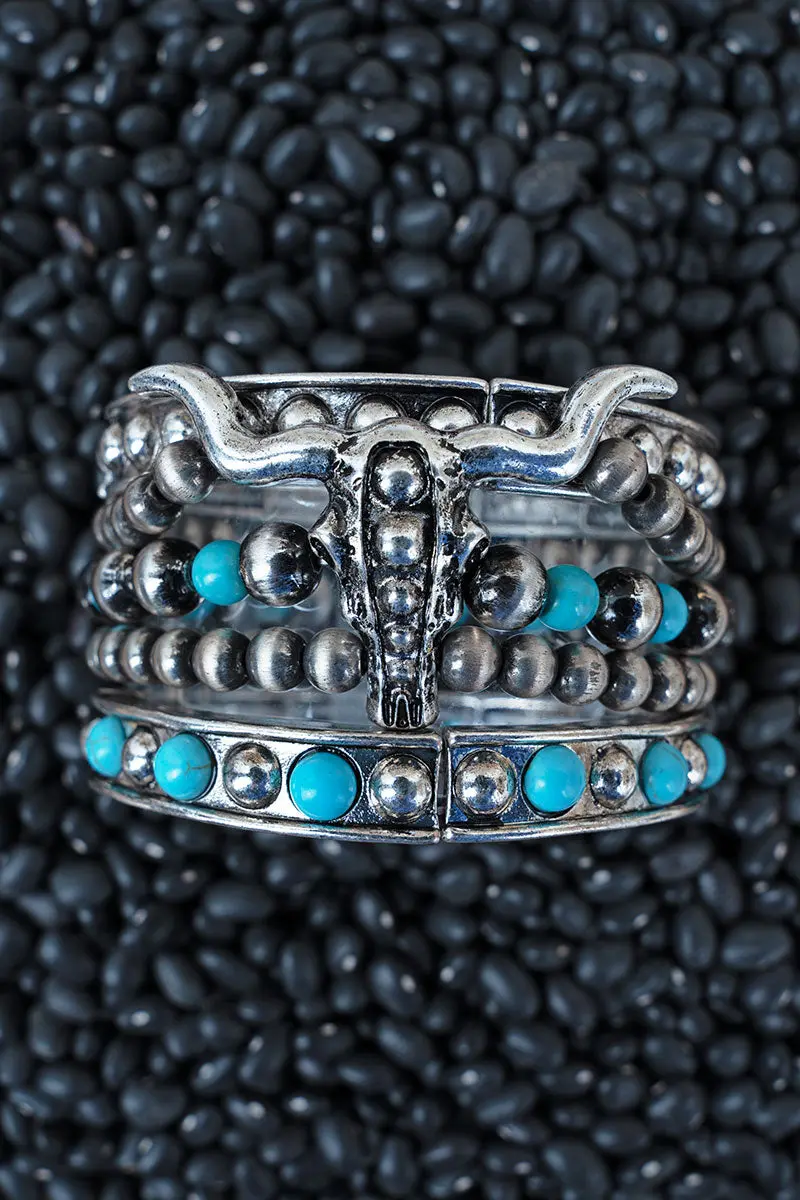 Desert Drift Turquoise & Silvertone Bracelet Set