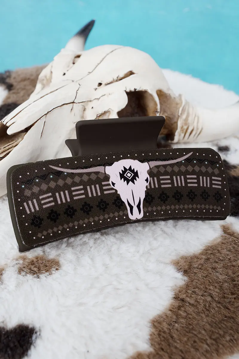 Desert Echo Steer Skull Hair Claw