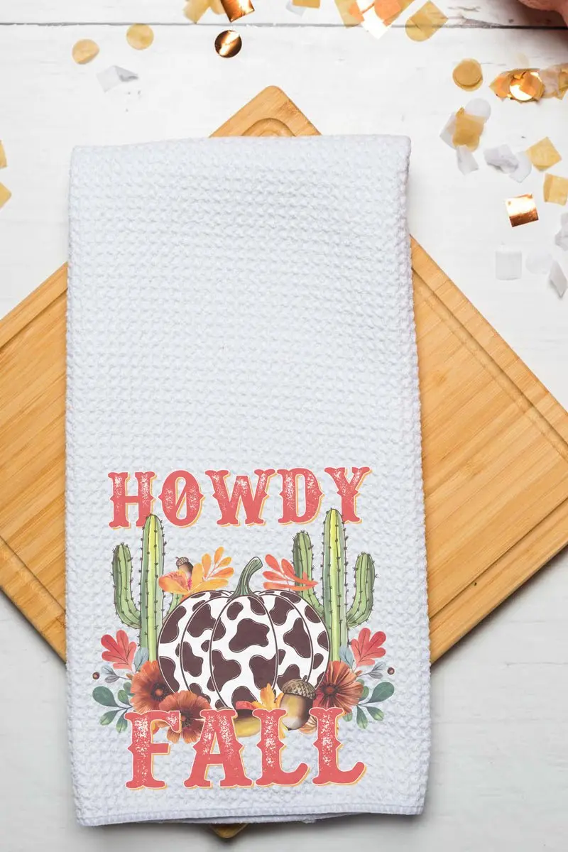 Desert Howdy Fall Waffle Kitchen Towel
