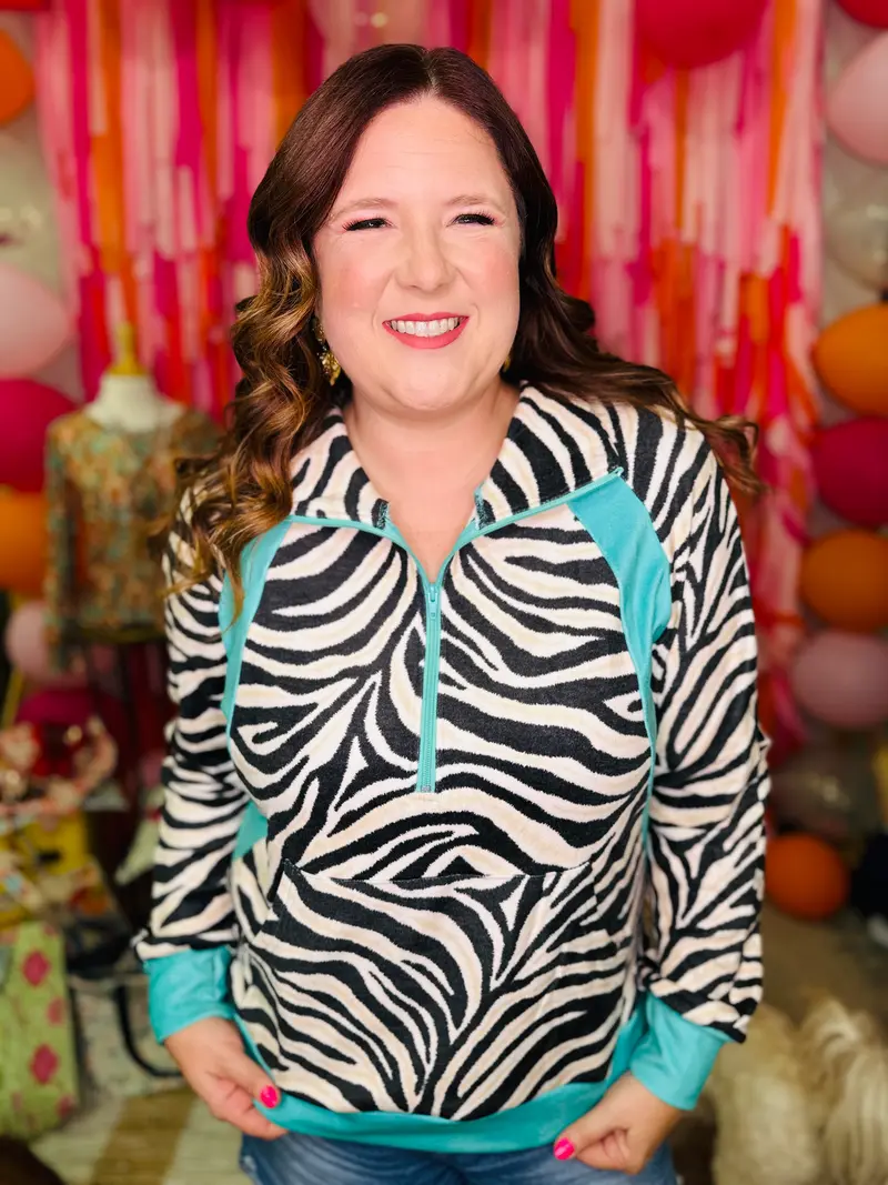 Desert Stripe Turquoise Pullover