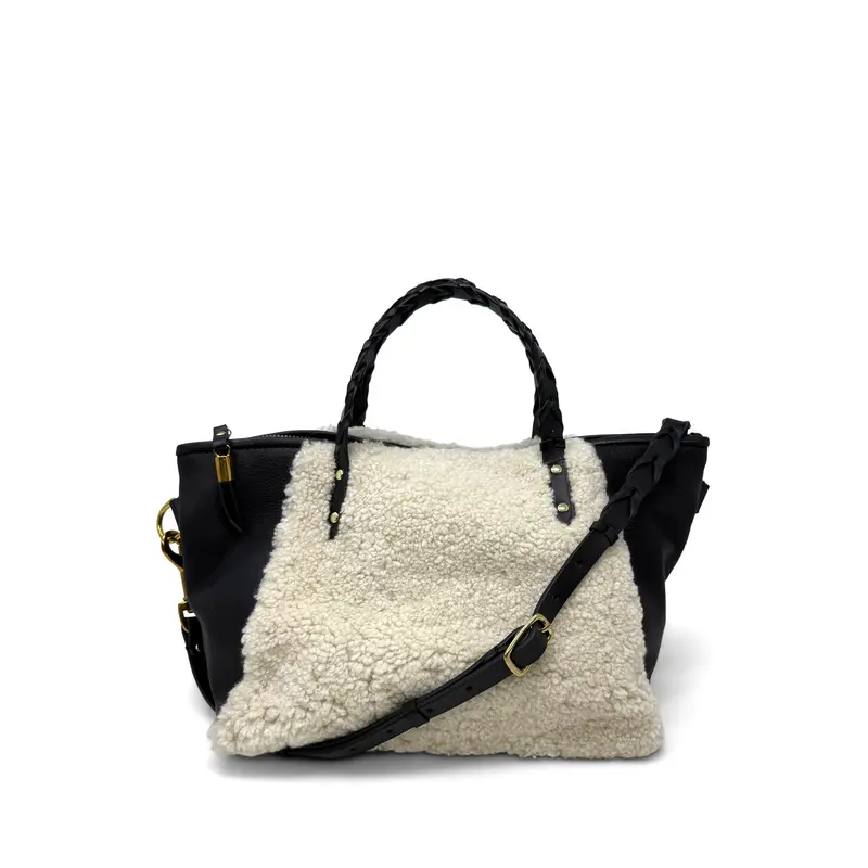Devon Holdall - Natural Shearling and Black
