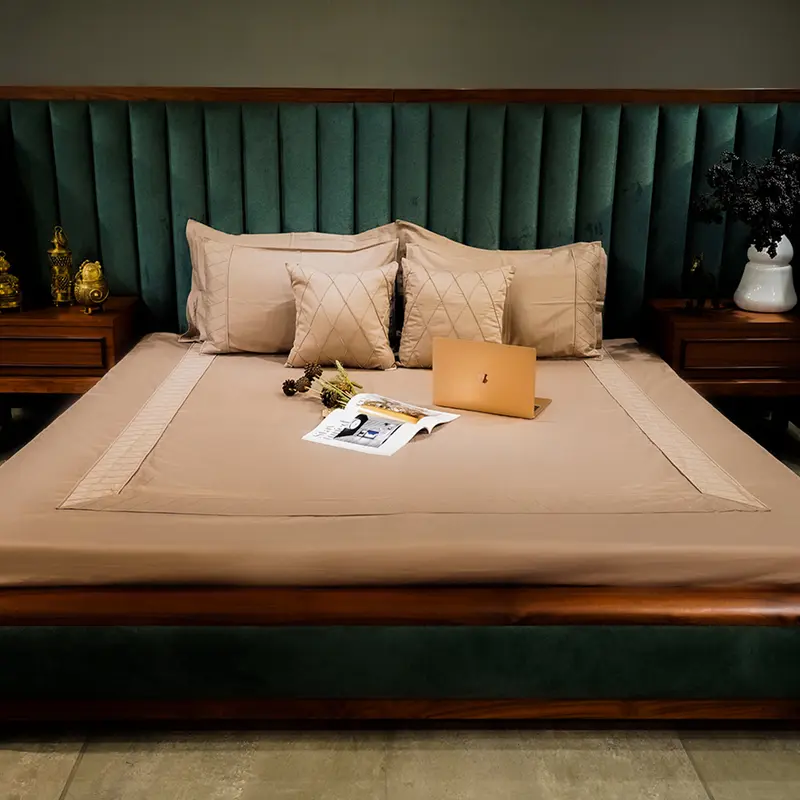 Diamond Simplicity| Designer Bed Sheet Set| Coffee| 100%Cotton