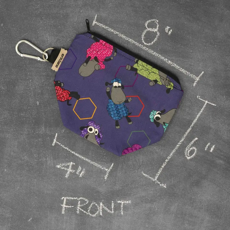 Dice Project Bag in Stitchy-Hexi Sheeple