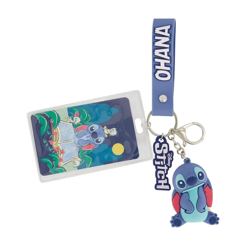 Disney Stitch Charm Keychain and Card Holder Set