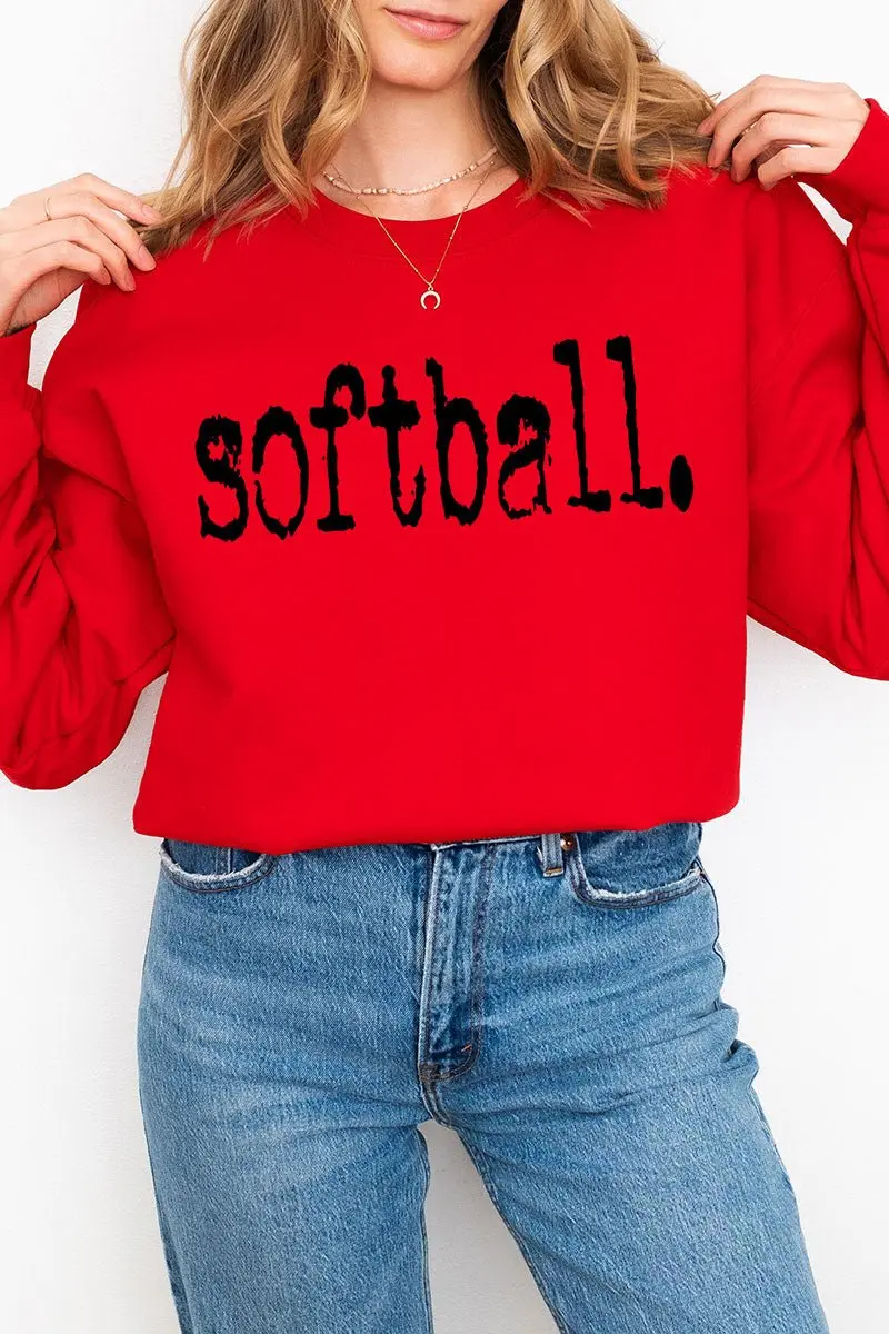 Distressed Softball. Heavy Blend Crew Sweatshirt