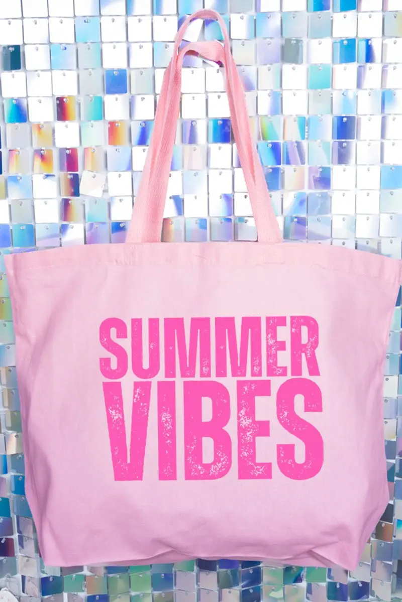 Distressed Summer Vibes Canvas Jumbo Tote