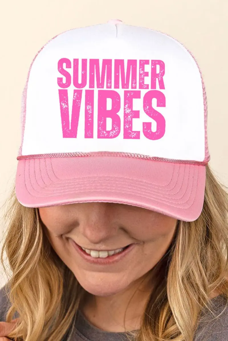 Distressed Summer Vibes Foam Mesh Back Trucker Cap