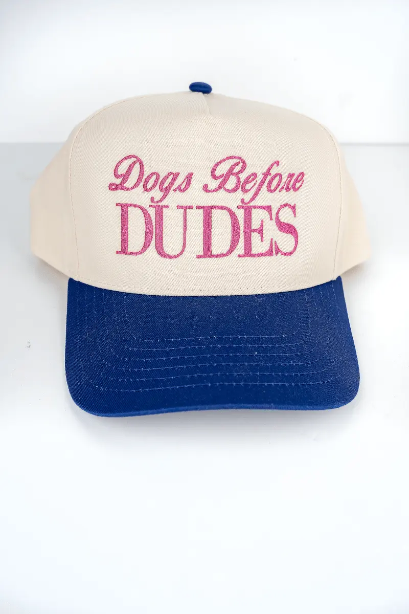 Dogs Before Dudes Embroidered Five Panel Twill Cap