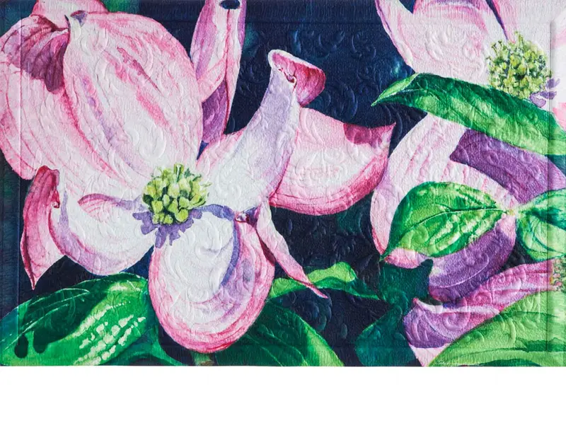 Dogwood Blossoms Embossed Door Mat
