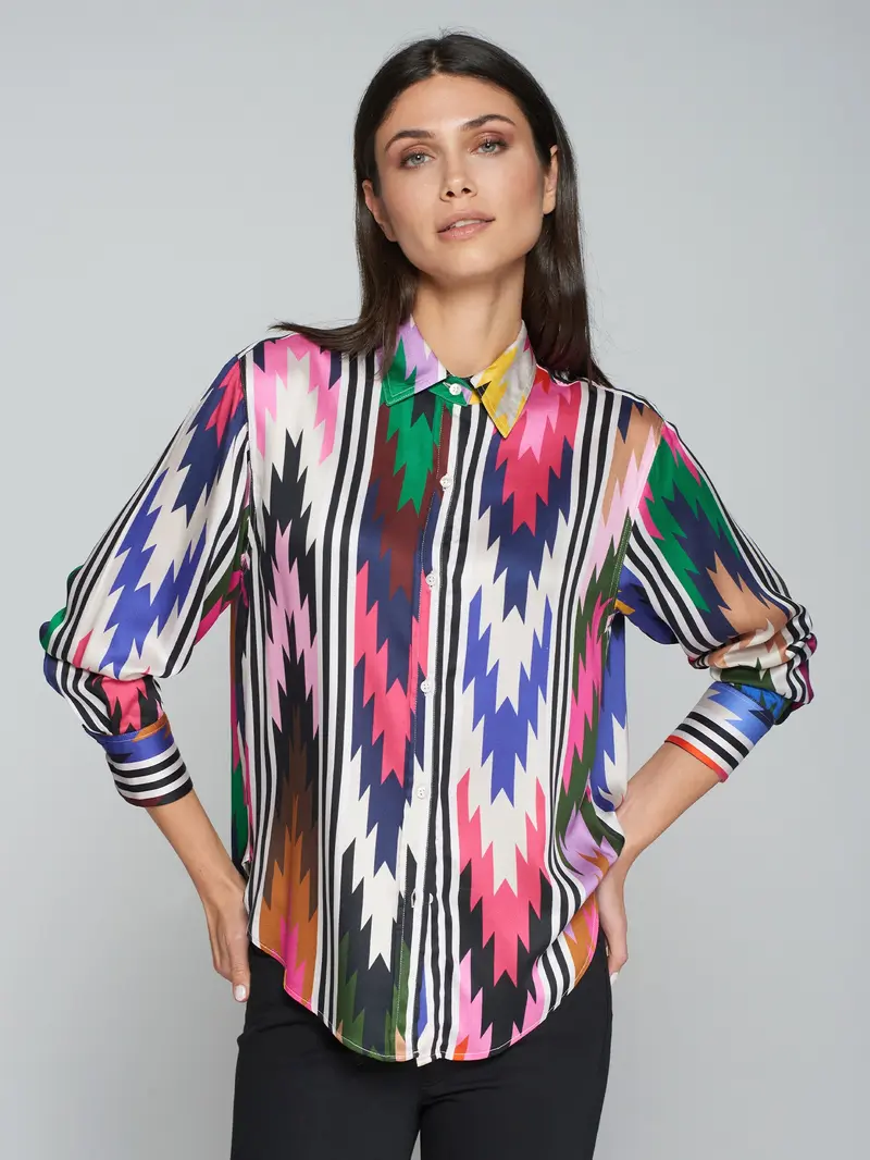 Donia Navajo Multicolor Print Shirt