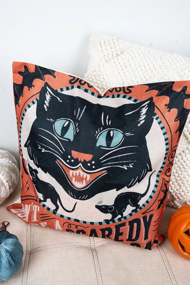 Don't Be A Scaredy Cat Decorative Pillow Cover