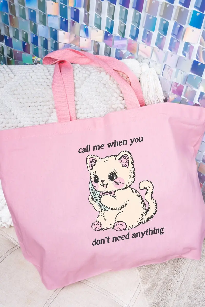 Don't Call Me Canvas Jumbo Tote
