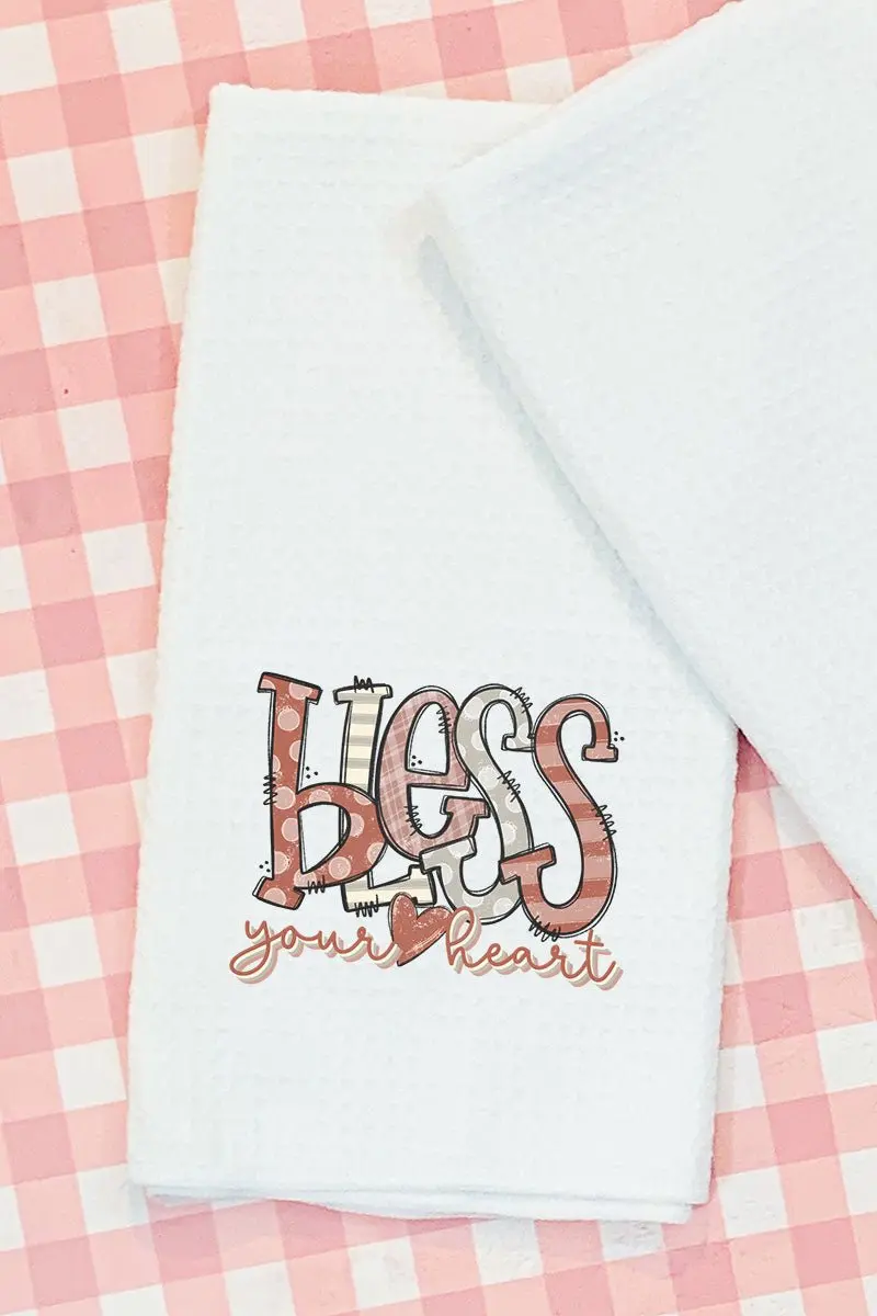 Doodle Bless Your Heart Waffle Kitchen Towel