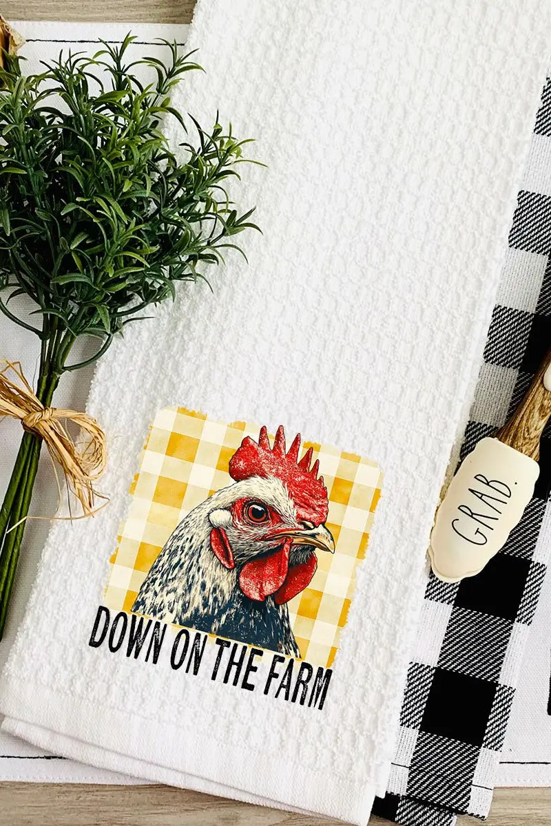 Down On The Farm Chicken Waffle Kitchen Towel
