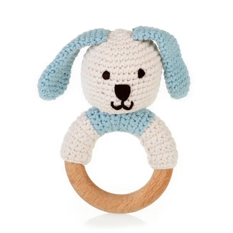 Duck Egg Blue - Organic Pastel Bunny Teething Ring