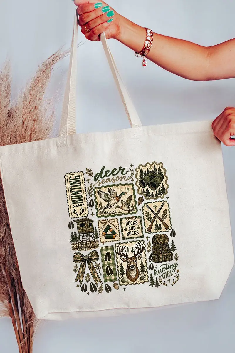 Ducks And Bucks Canvas Jumbo Tote