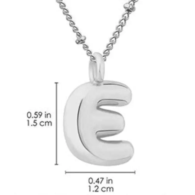 E - Bubble Letter Balloon Initial Necklace by Lauren Spencer
