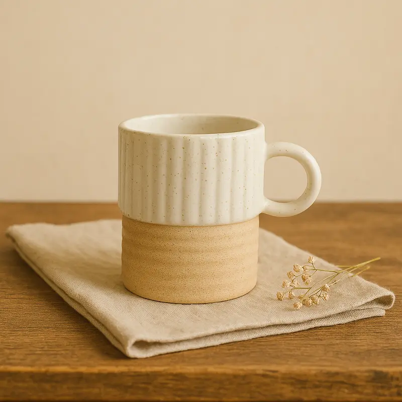 Earth & Ivory – Rustic Stoneware Mug