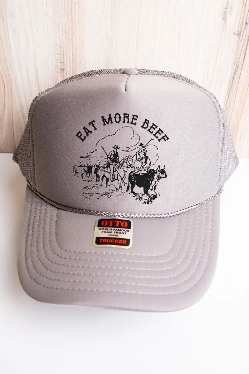 Eat More Beef Otto Gray Foam Front Trucker Hat