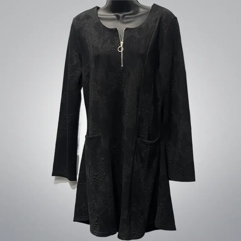 Elegant Front Zipper Dress