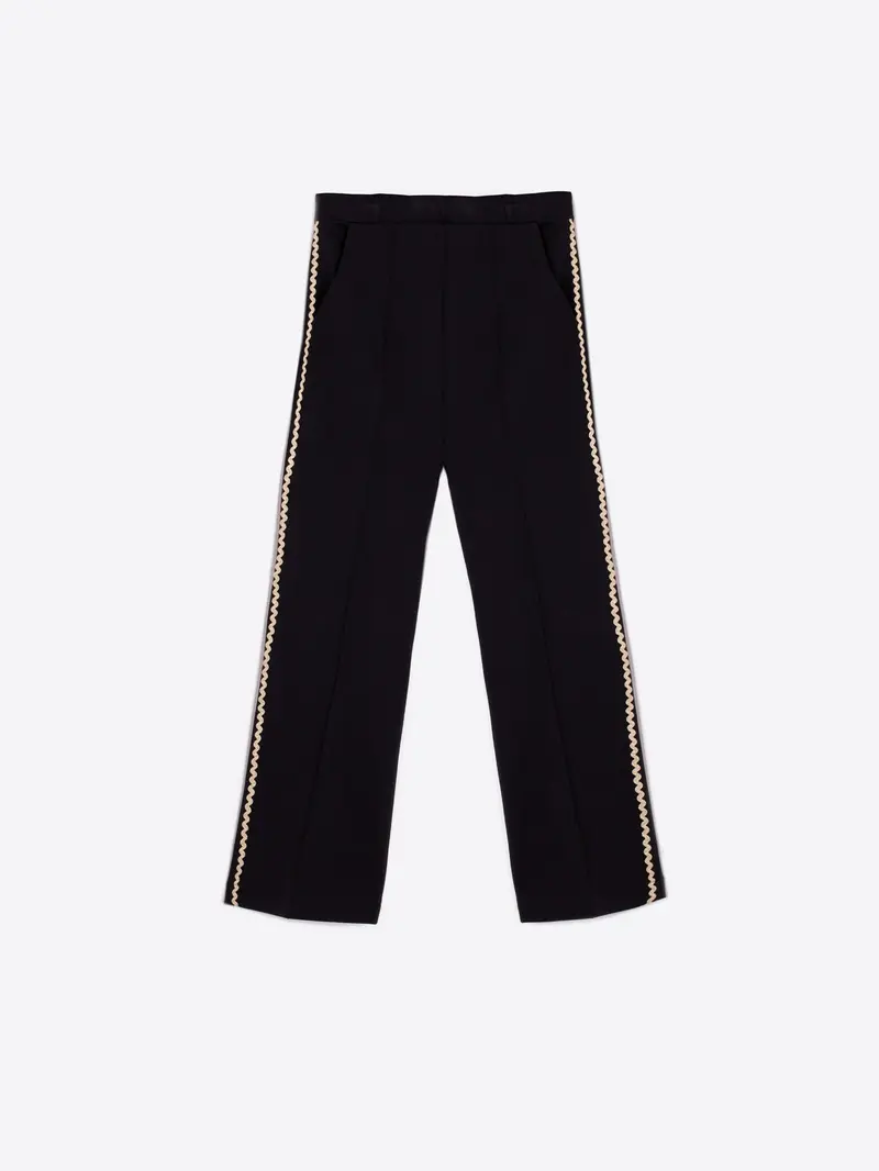 Elisa Black Stretch Knit Trousers