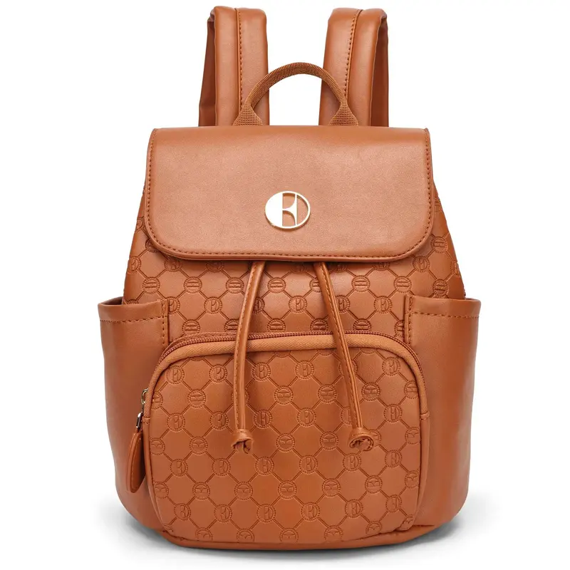 ELLE Compass 10L Vegan Leather Monogram Mini Backpack