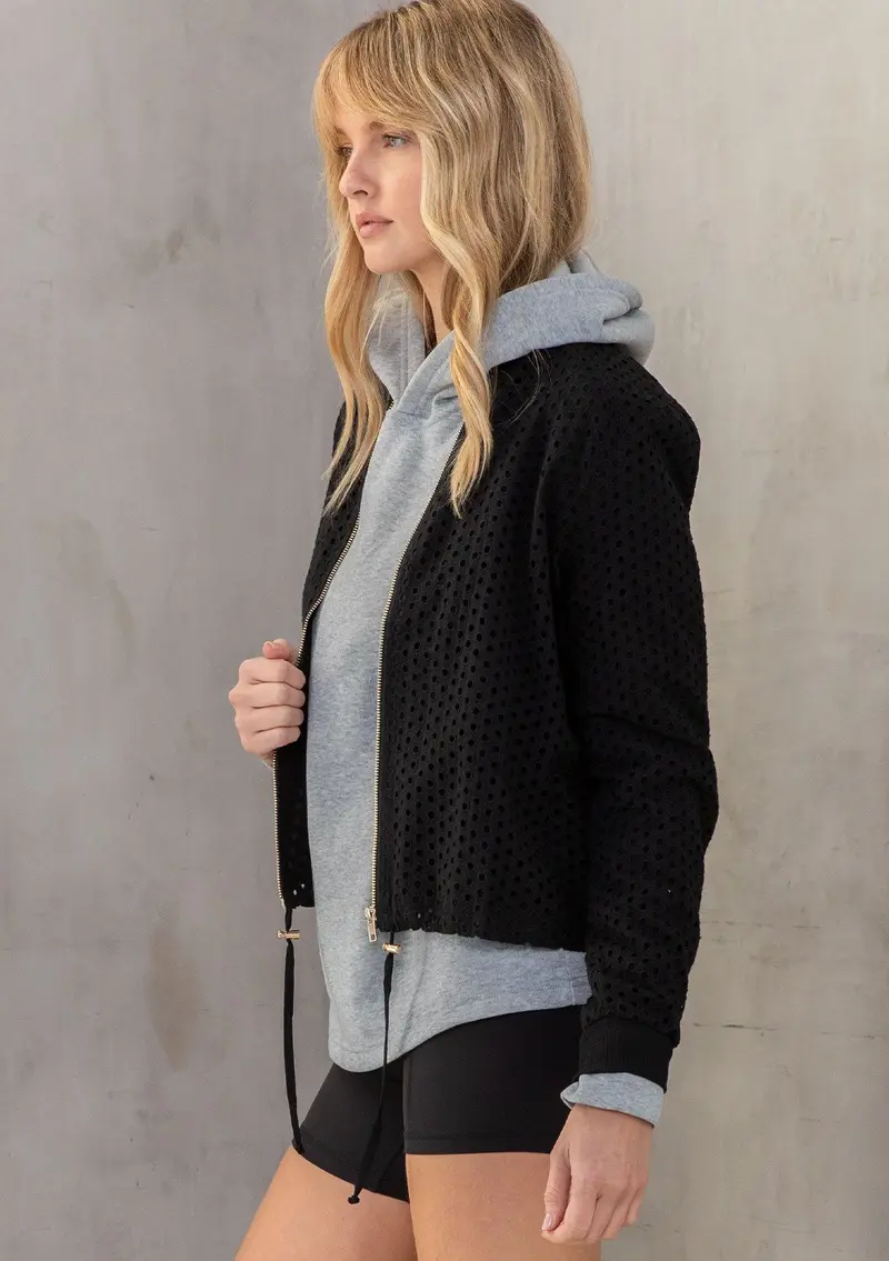 Elle Eyelet Bomber