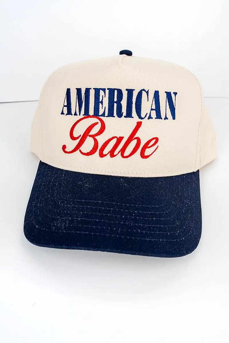 Embroidered American Babe Five Panel Twill Cap