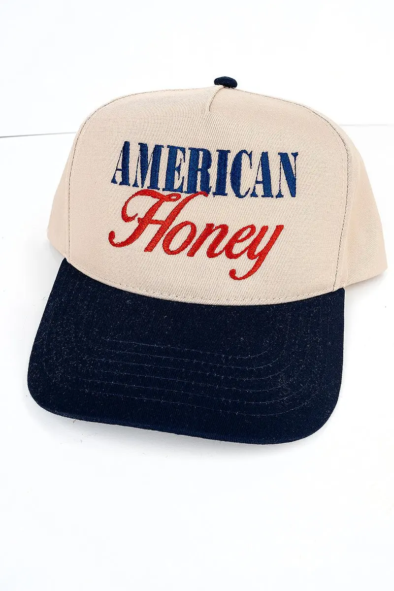Embroidered American Honey Five Panel Twill Cap