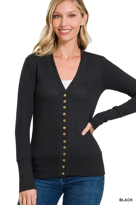 Ems Snap Cardi- Black