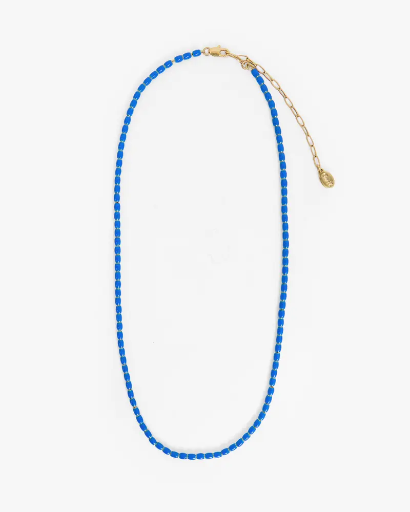 Enamel Barrel Chain Necklace - 18 in