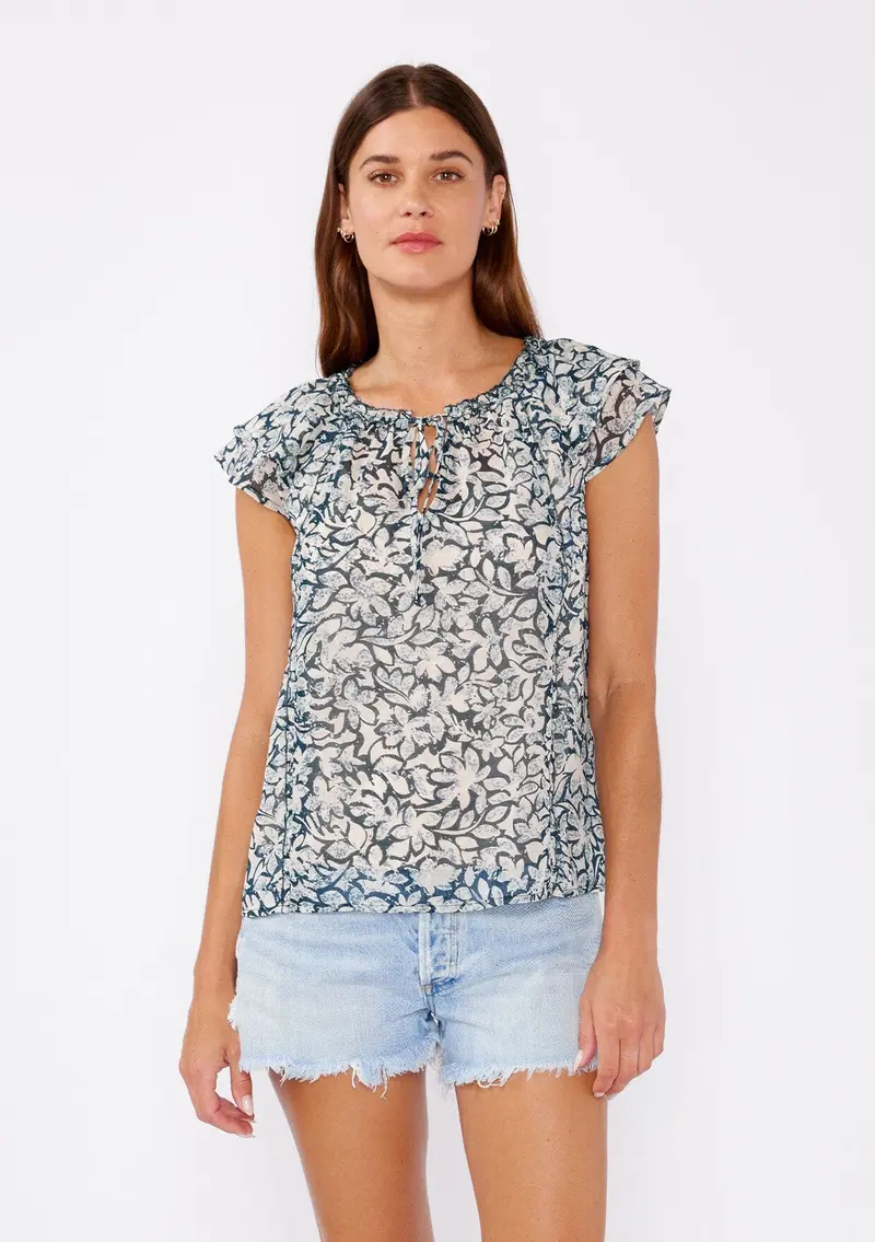 Enchanted Garden Ruffle Sleeve Top