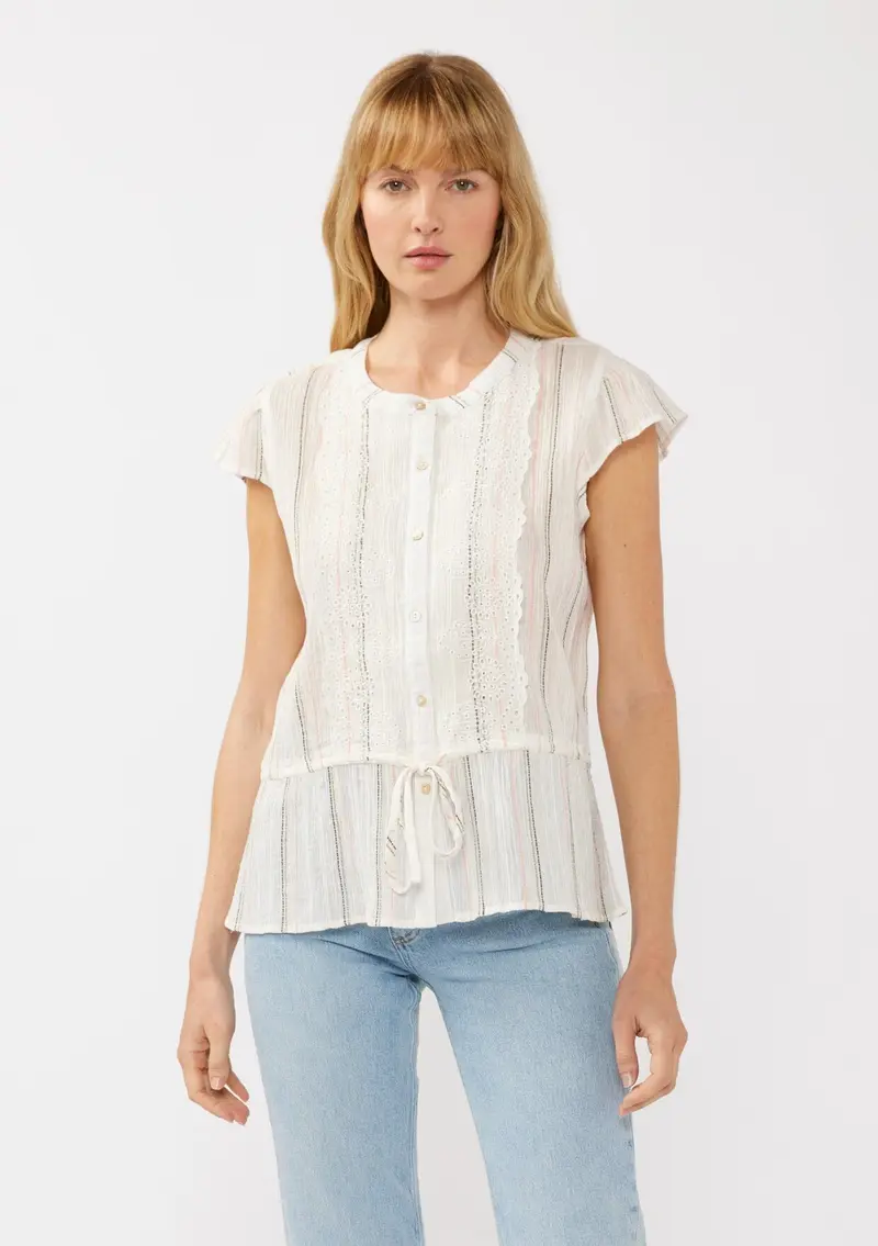 Esme Striped Peplum Top