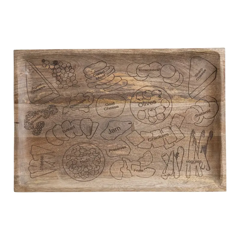 Etched Charcuterie Mango Wood Serving Board