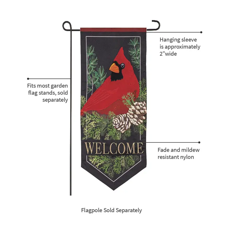 Evergreen Cardinal Garden Flag – Everlasting Impressions