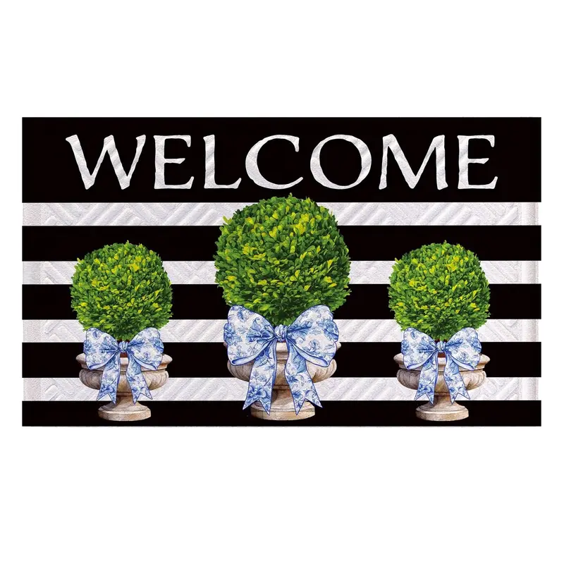 Evergreen Enterprises Topiary with Bow Embossed Doormat