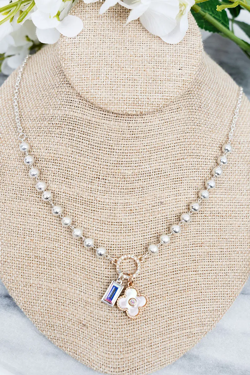 Evermore Quatrefoil Two-Tone Beaded Necklace