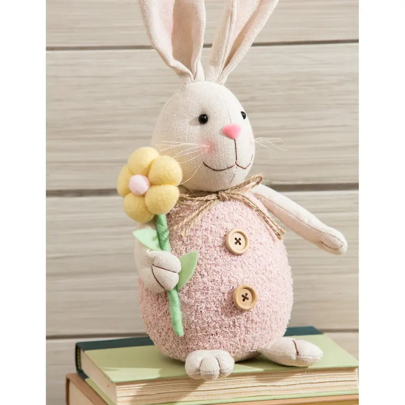 Fabric Bunny with Flower Table Decor