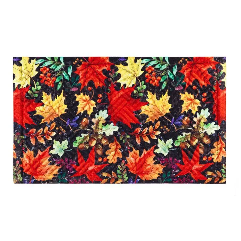 Fall Leaves Embossed Door Mat by Evergreen
