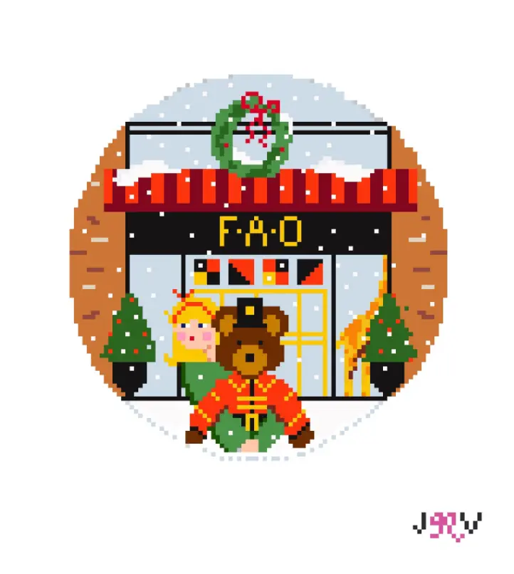 FAO Bru Round Needlepoint Canvas