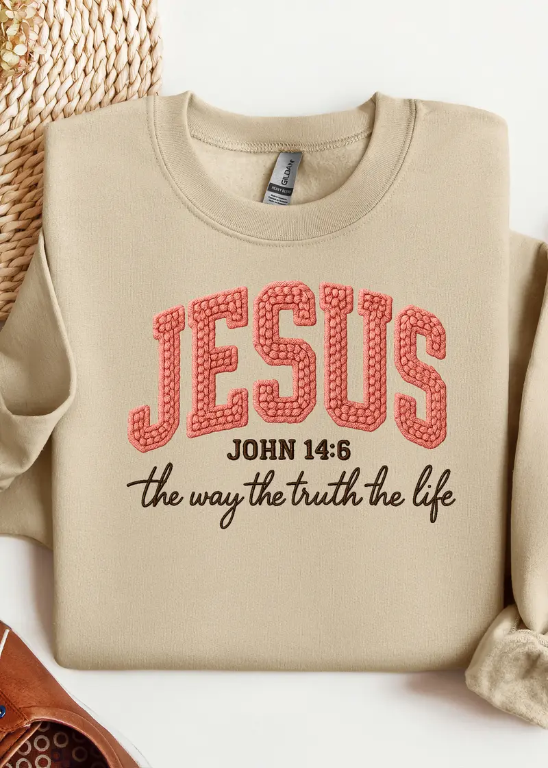 Faux Crochet Jesus Sweatshirt