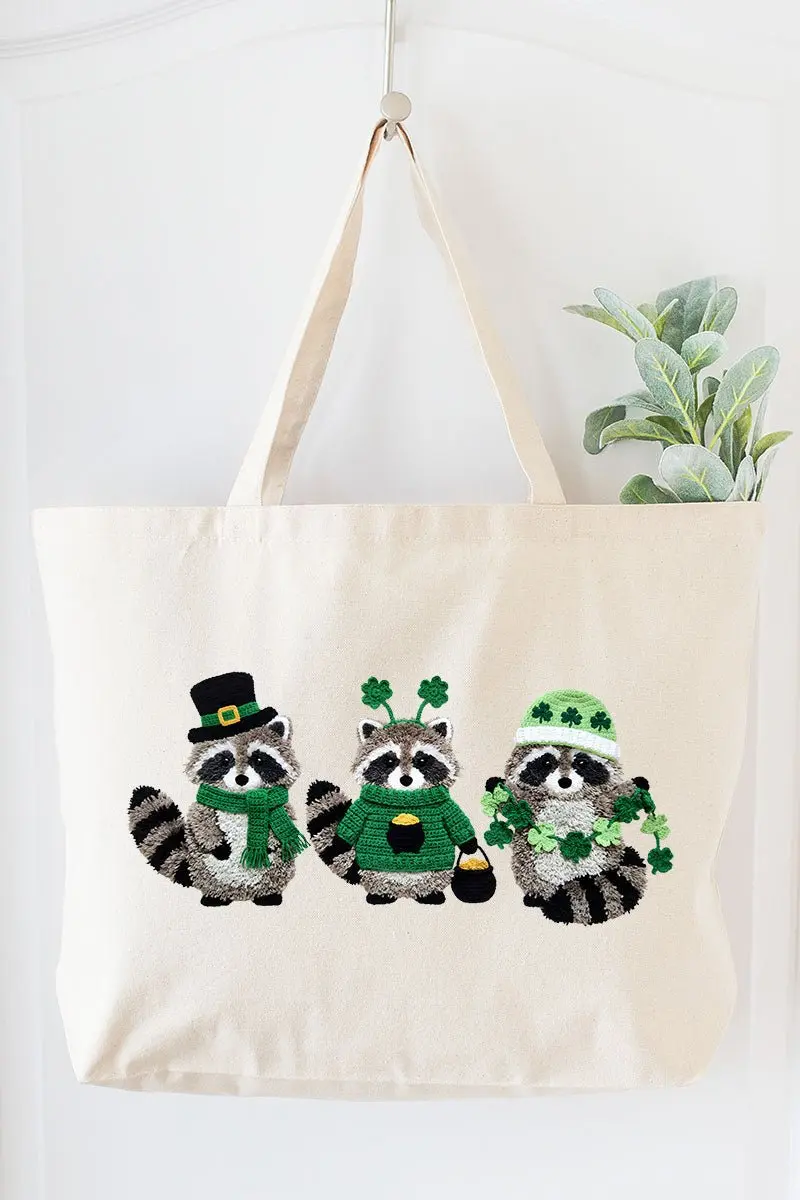 Faux Yarn Clover Crew Canvas Jumbo Tote