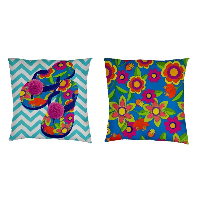 Flip Flop Life Interchangeable Pillow Cover by Evergreen