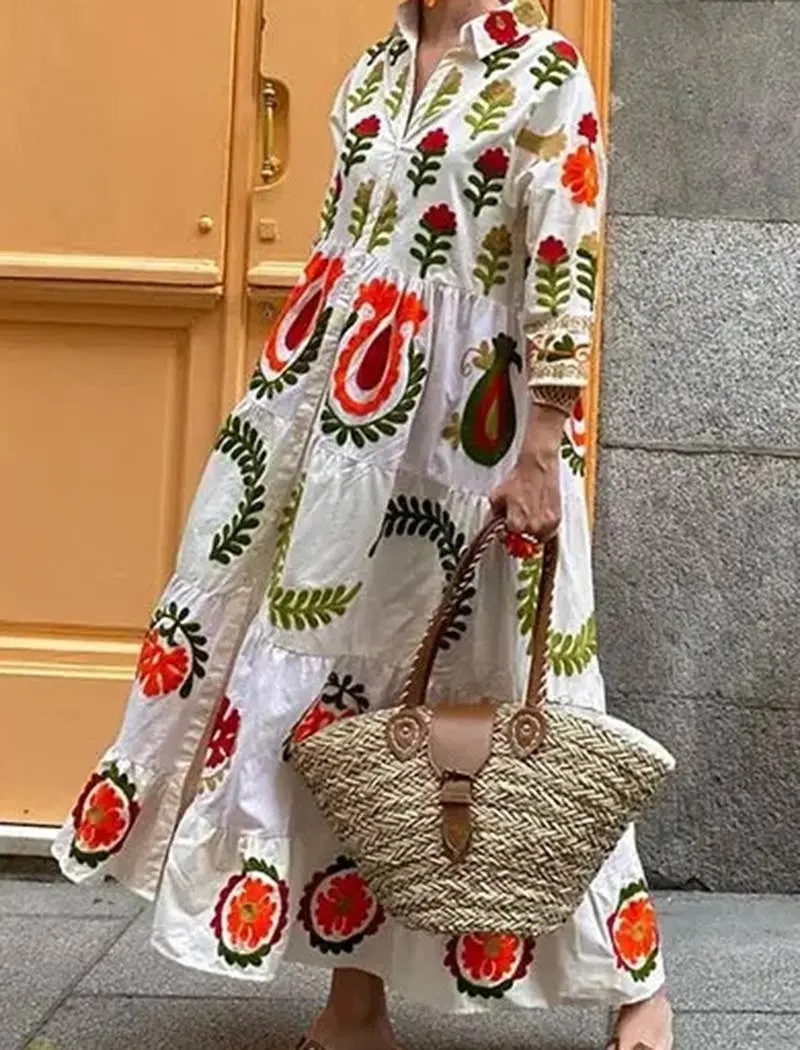 Floral Dress with Artistic Pattern