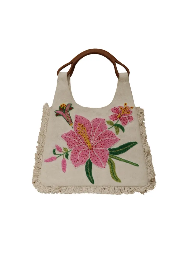 Floral Fringe Tote