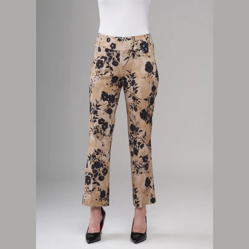Floral Print Techno Bootcut Pants