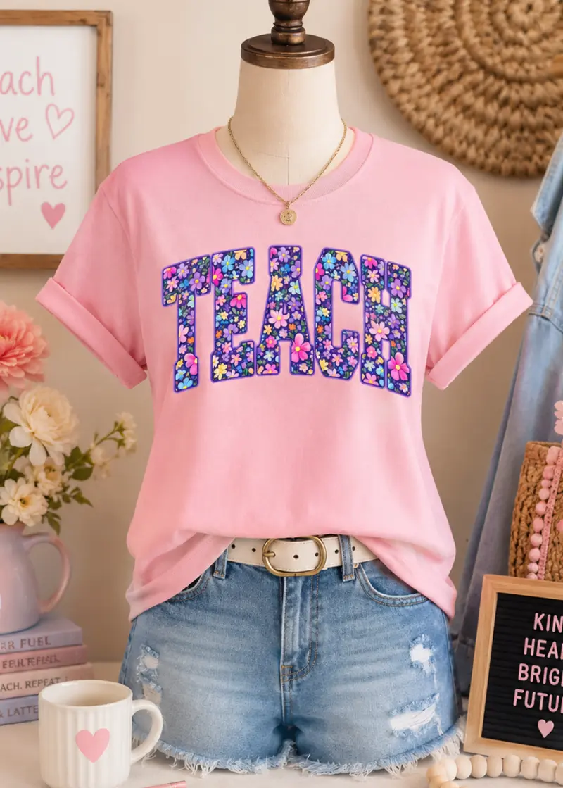 Floral Teacher Tee