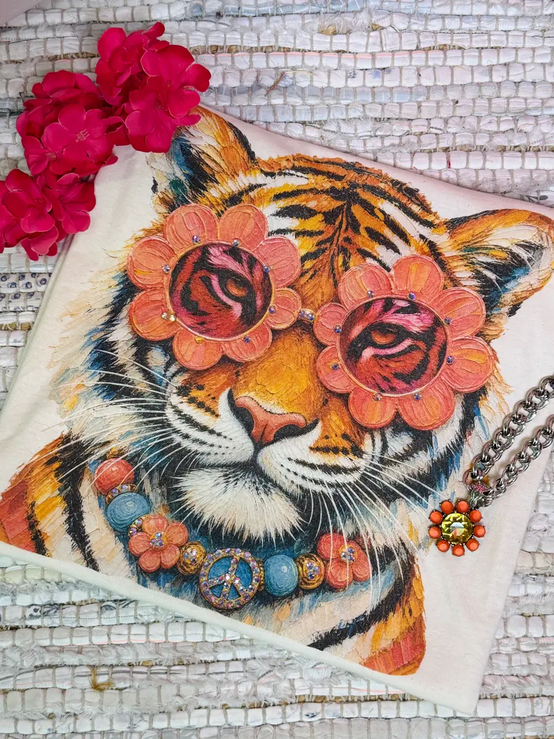 Flower Peace Tiger Boujee Tee
