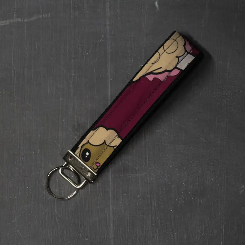 Fob Key Chain Handle in Alpaca Faces