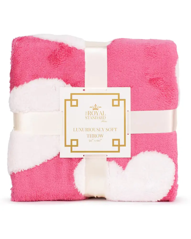 Follow Your Heart Throw Pink and White